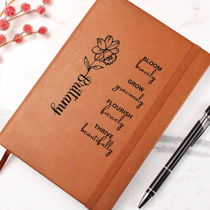 "Bloom" Personalized Leather Journal