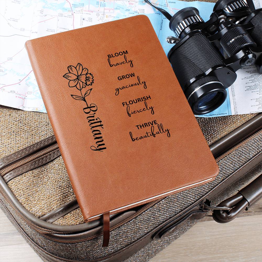 "Bloom" Personalized Leather Journal