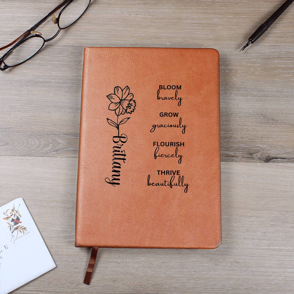 "Bloom" Personalized Leather Journal