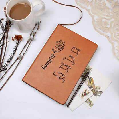 "Bloom" Personalized Leather Journal