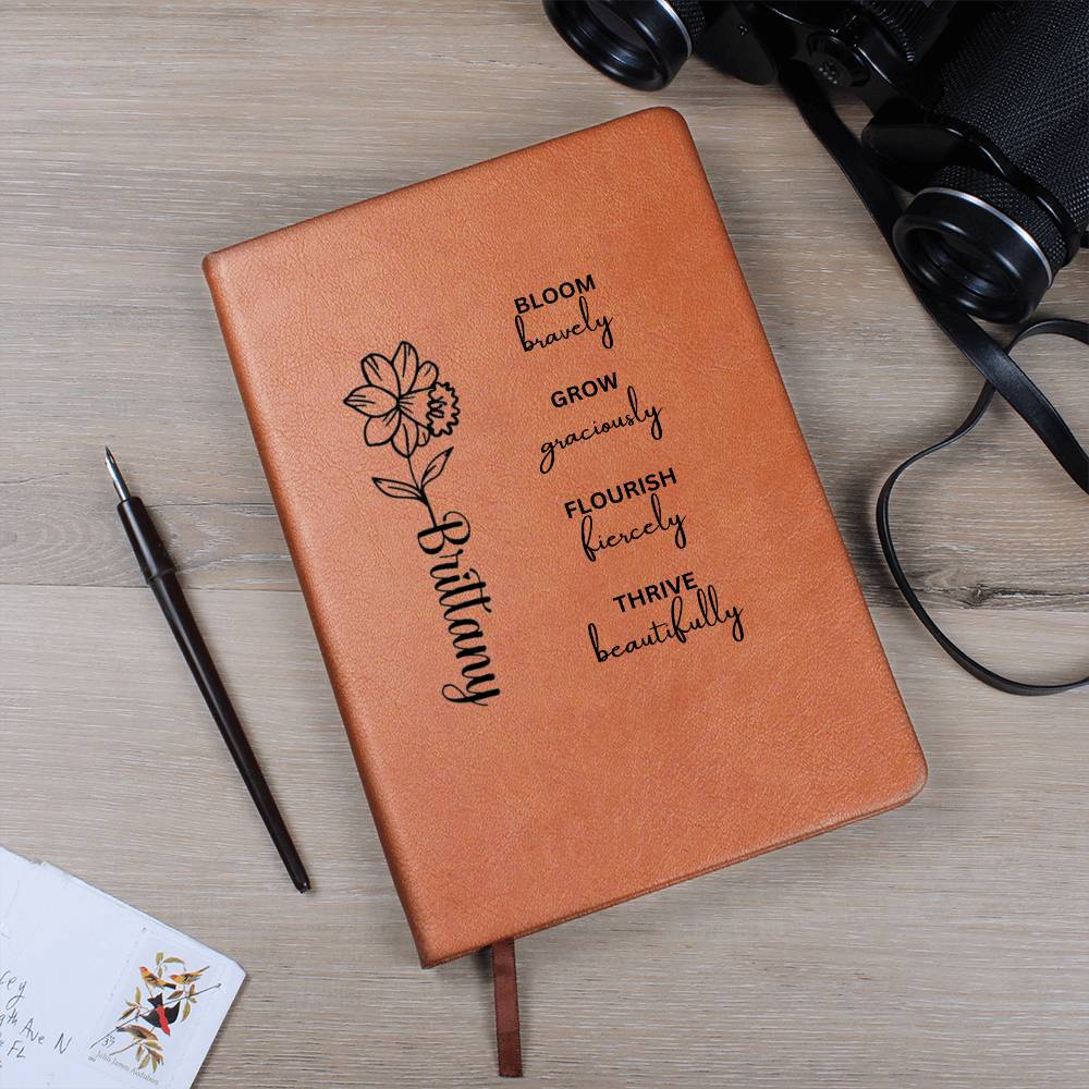 "Bloom" Personalized Leather Journal