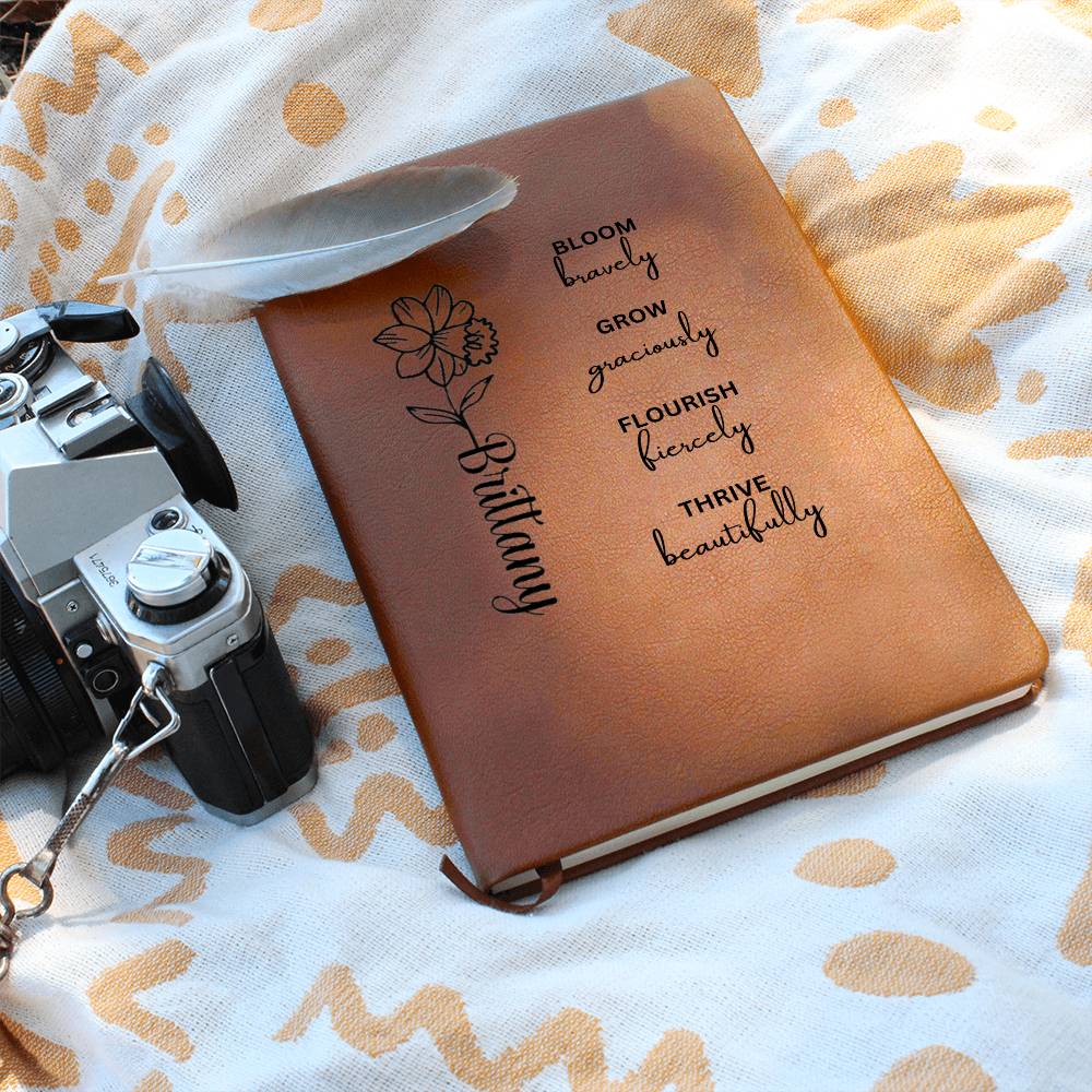 "Bloom" Personalized Leather Journal