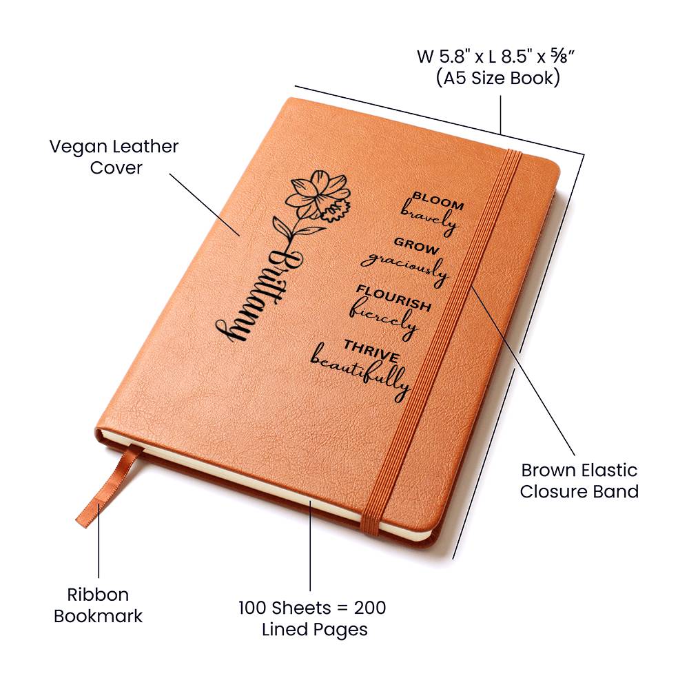 "Bloom" Personalized Leather Journal