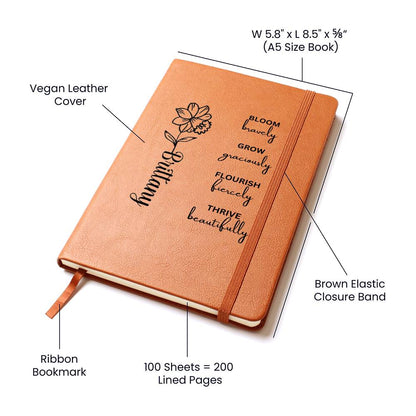 "Bloom" Personalized Leather Journal