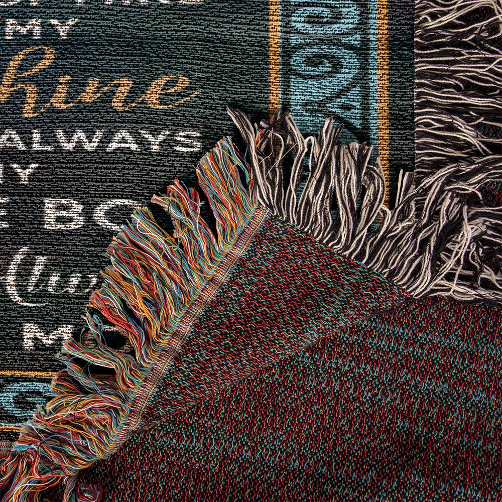 "Never Forget Your Way Back Home" Heirloom Woven Blanket for Son from Mom